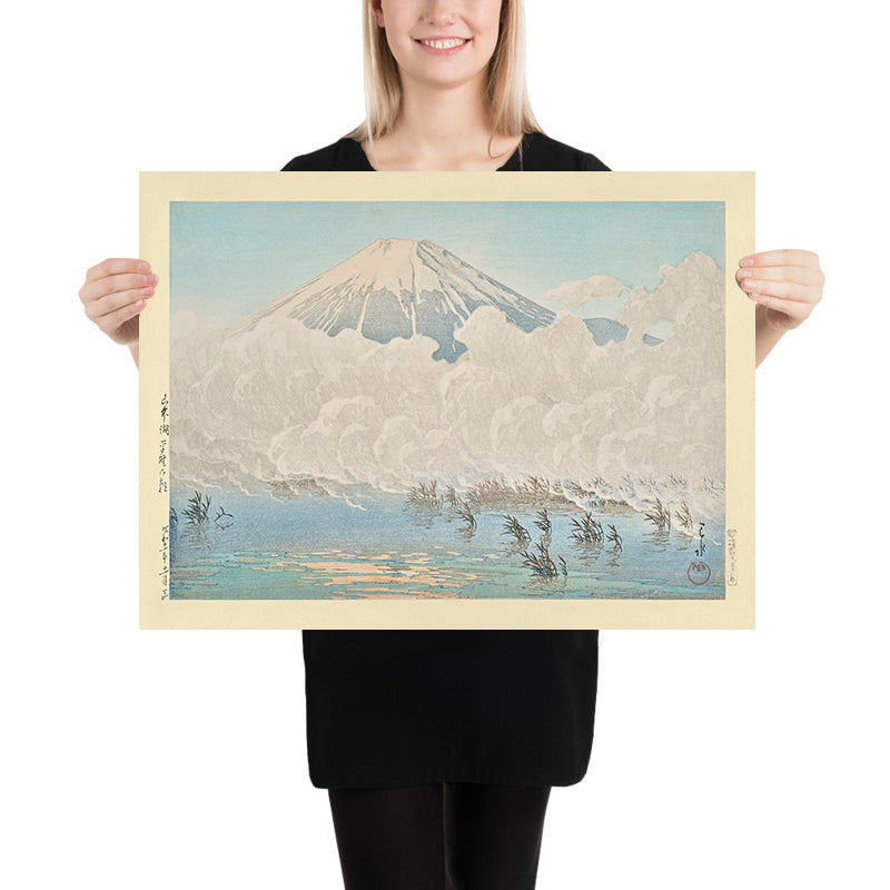Mt. Fuji Morning at Hirano Lake, Yamanaka by Hasui Kawase 1935