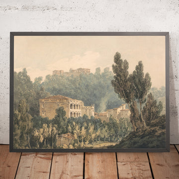 A framed image of In the Valley Near Vietri by Turner, 1794