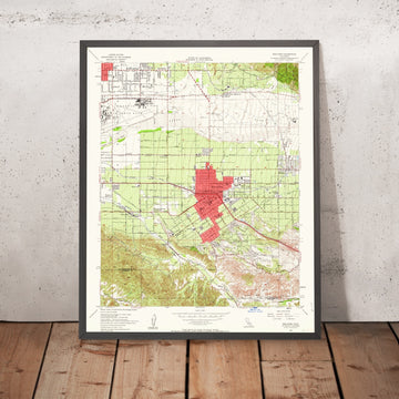 Old Map of Redlands, California by USGS, 1954 – San Bernardino, Riverside & San Timoteo Canyon