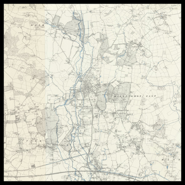 Un antiguo mapa de Ordnance Survey del Borough de Hillingdon