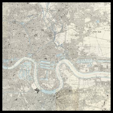 Un antiguo mapa del Ordnance Survey del Borough de Tower Hamlets