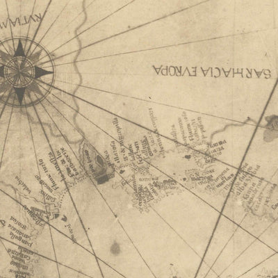Portolan Mappa Mundi de Cristóbal Colón, 1492: Conquista de Granada, Era de los Descubrimientos 