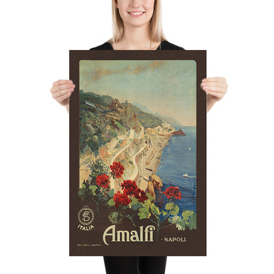 Amalfi Travel Poster: Amalfi – Napoli by Mario Borgoni