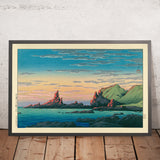 Sonnenuntergang Küste und Felsen von Hasui Kawase, 1935 