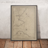 Alter Edinburgh und Dundee Küstennautische Karte von Downie, 1792: Edinburgh Firth, Tay River, St. Andrews Bucht 
