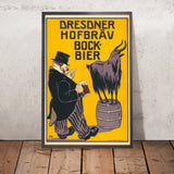 Dresdner Hofbräu Vintage Bock Beer Poster by Fritz Wolff, 1899