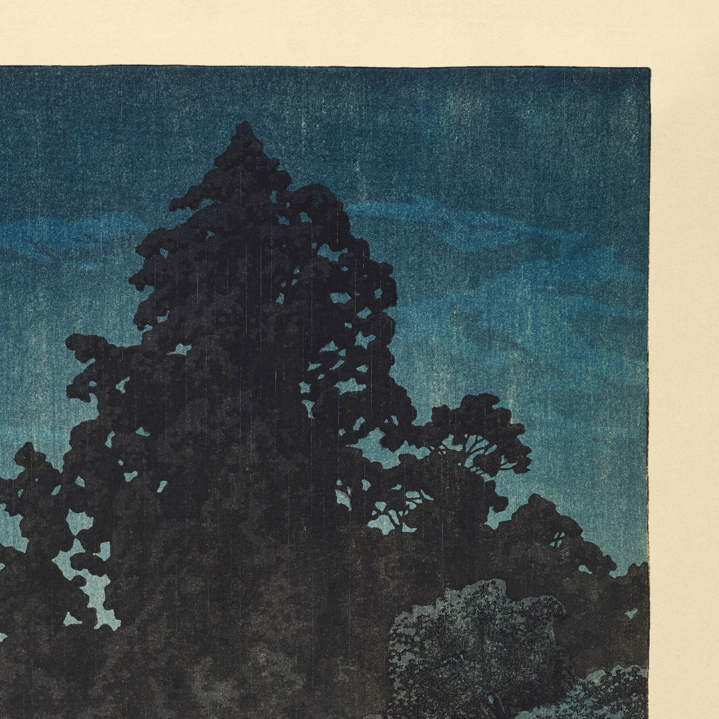 Omiya en la lluvia de Hasui Kawase 1935 