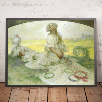 A framed image of Song of Bohemia by Alphonse Mucha, 1918