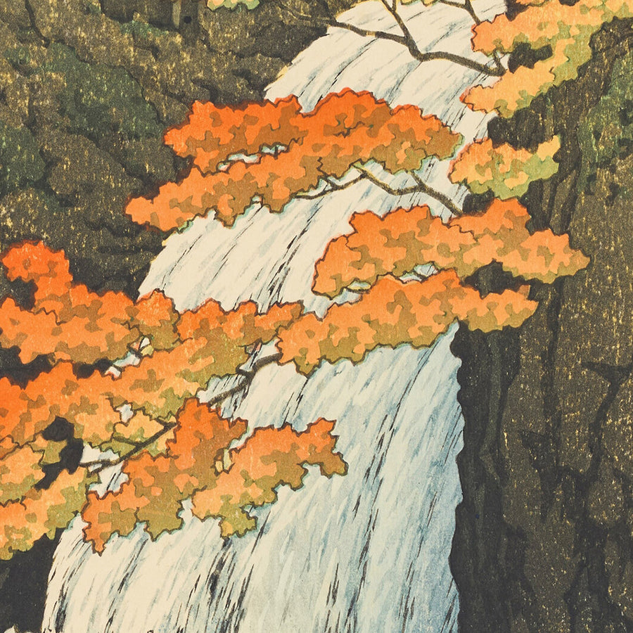 Senju Waterfall, Akame by Hasui Kawase, 1935