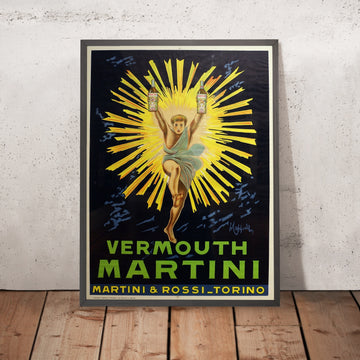 A framed image of Martini & Rossi Vintage Vermouth Poster by Leonetto Cappiello, 1920