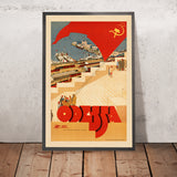 Póster de viaje de Odesa: época soviética, estilo Art Déco 