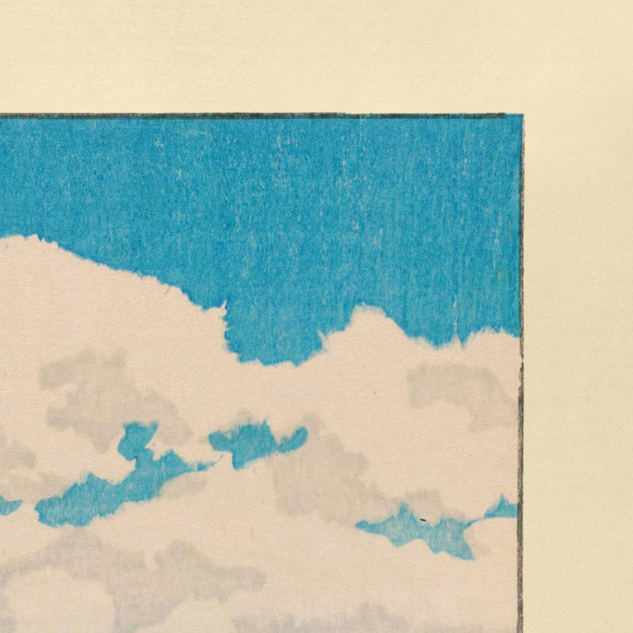 Der große rote Tempel von Hasui Kawase, 1935 