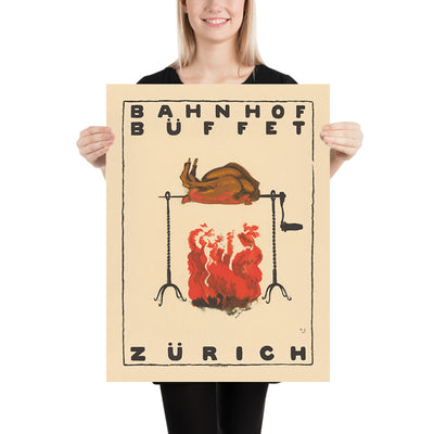 Zurich Travel Poster: Bahnhofbüffet by Augusto Giacometti, 1921