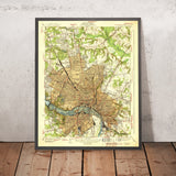 Old Map of Richmond, Virginia by USGS, 1939 – James River, Virginia State Capitol & Maymont