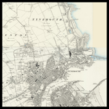 Carte ancienne personnalisée de Tynemouth 