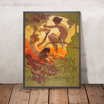 A framed image of Cinzano Vintage Vermouth Poster by Adolfo Hohenstein, 1901