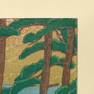Arashiyama en primavera con flores de cerezo de Hasui Kawase, 1935 