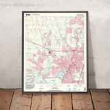 Map of Slidell, Louisiana by USGS, 1998 – Lake Pontchartrain & Bayou Bonfouca