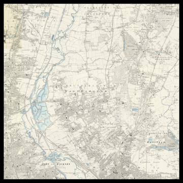 Eine alte Ordnance-Survey-Karte des Borough of Waltham Forest