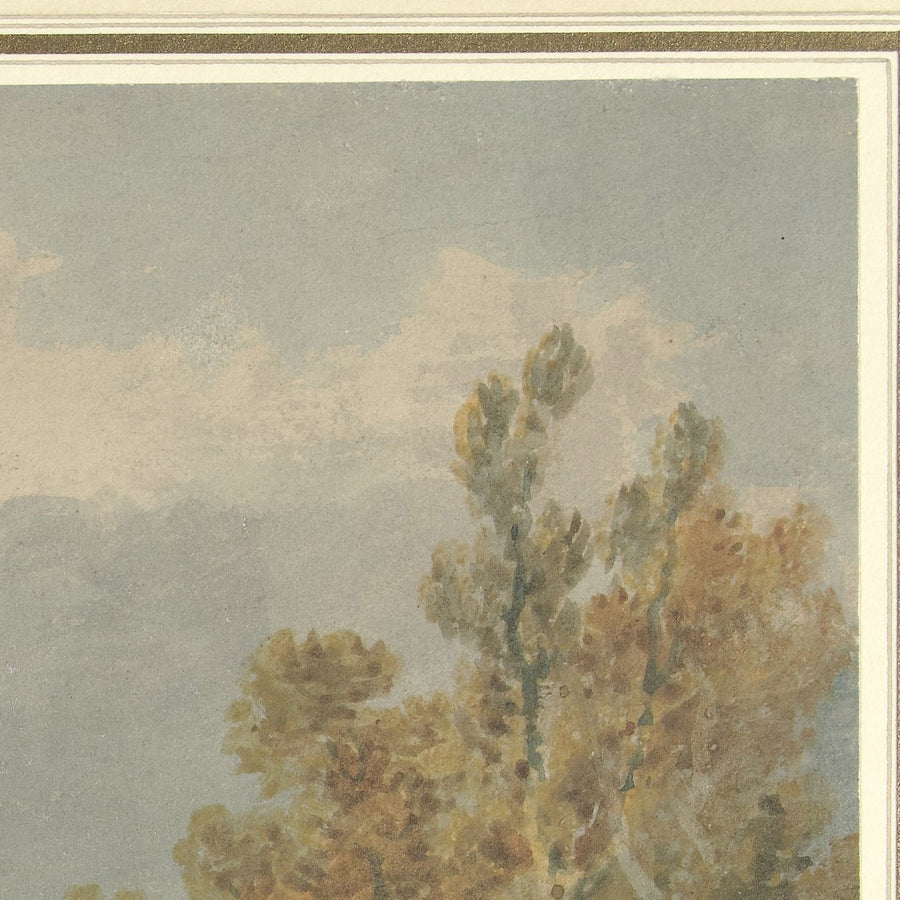 Mulino ad acqua vicino a un ruscello che scorre di Turner, 1795 