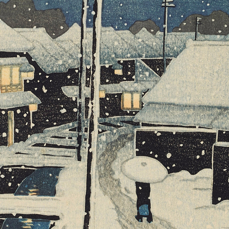Evening Snow at Terajima Village by Hasui Kawase, 1935