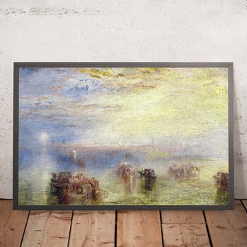 A framed image of Approach to Venice by Turner, 1844