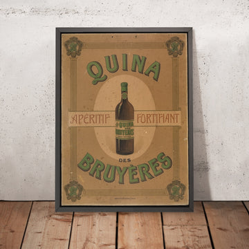 A framed image of Quina des Bruyères Vintage Aperitif Poster, 1895