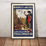 Póster de viaje de Bruselas: 4.ª Feria Comercial Oficial, 1923 