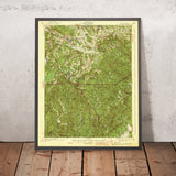 Old Map of Blowing Rock, North Carolina by USGS, 1942 – Boone, Blue Ridge Mountains & Watauga River