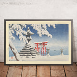 Snow at Itsukushima with Shinto Torii by Hasui Kawase, 1935