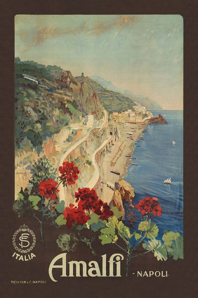 Amalfi Travel Poster: Amalfi – Napoli by Mario Borgoni
