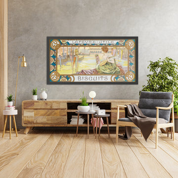 A framed image of Lefèvre-Utile Biscuit Box Design by Alphonse Mucha, 1897