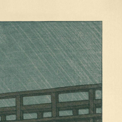 Lluvia de tarde en el puente Imai de Hasui Kawase, 1935 