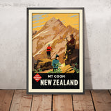 Affiche de voyage Nouvelle-Zélande : Mt. Cook par Leonard Cornwall Mitchell 