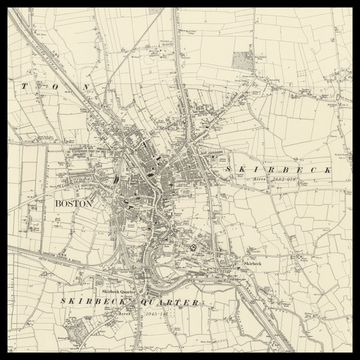 Eine alte Ordnance Survey-Karte von Boston