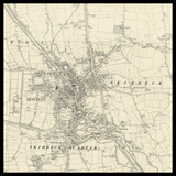 Carte ancienne personnalisée de Boston (Angleterre) 