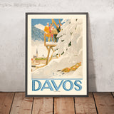 Affiche de voyage de Davos par Emil Cardinaux, 1918 