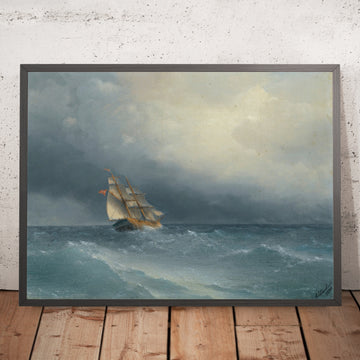 A framed image of The Lifting Storm by Ivan Konstantinovich Aivazovsky, 1880