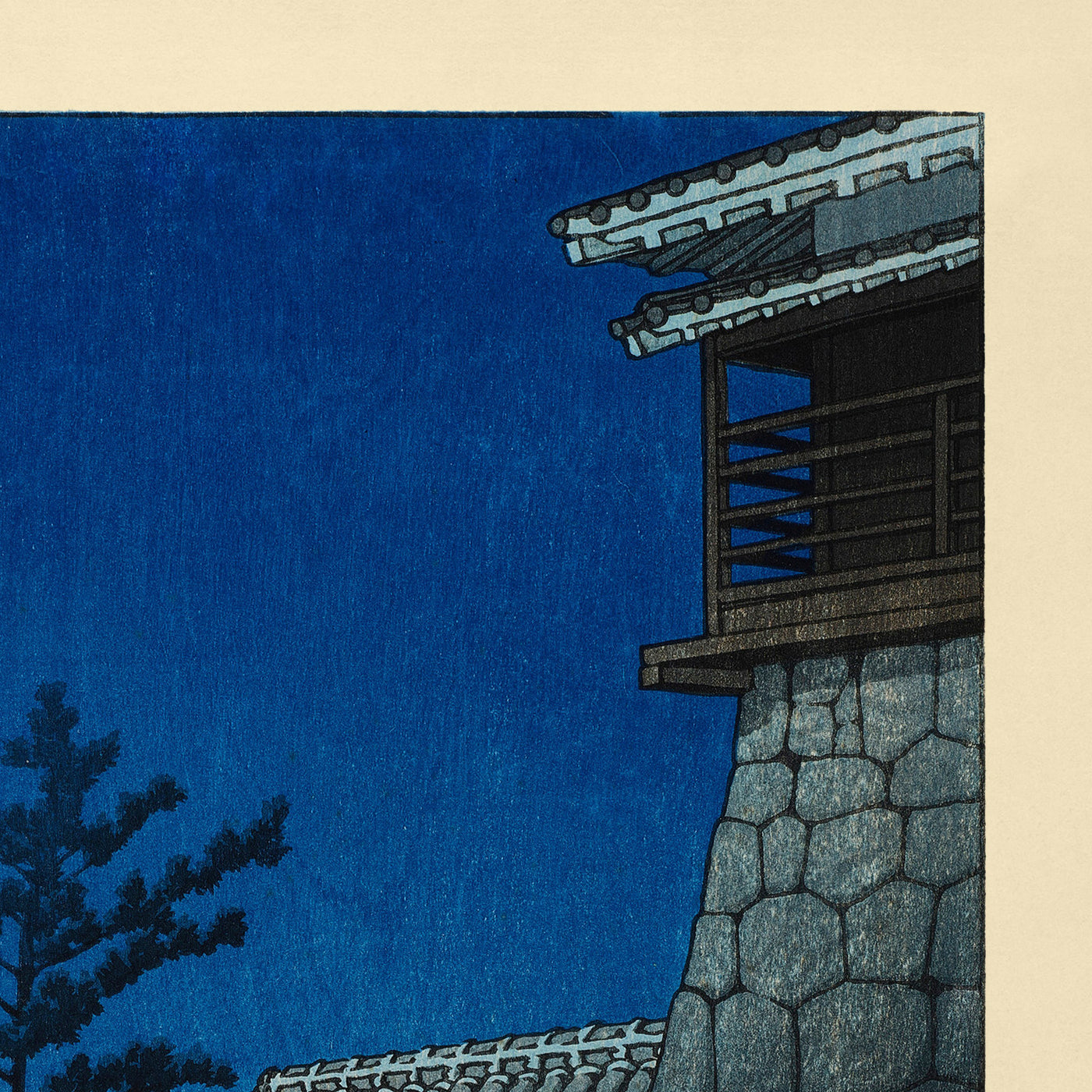 Tonashi Gate Matsuyama Castle by Hasui Kawase 1935