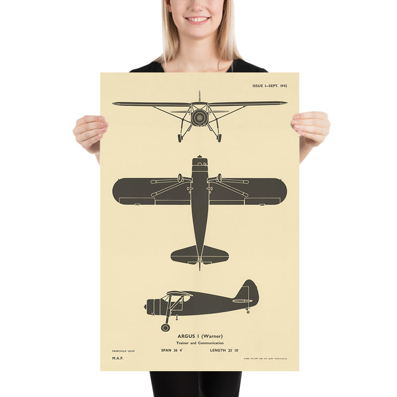 Fairchild Model 24W: WW2 Aircraft Identification Chart, 1942