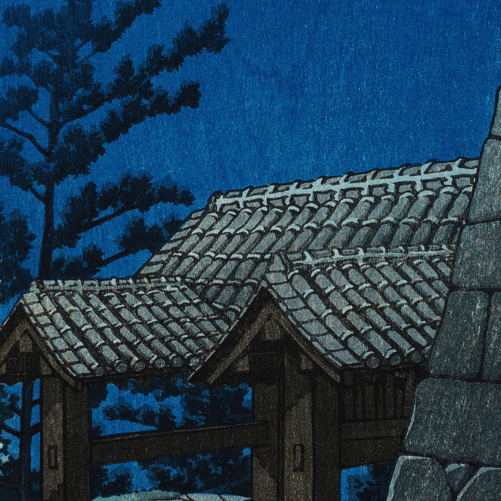 Tonashi Gate Matsuyama Castle by Hasui Kawase 1935