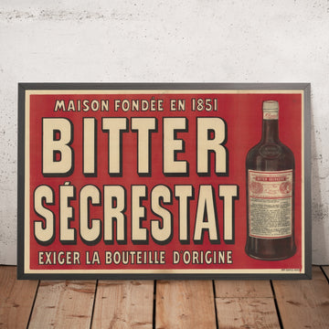 A framed image of Bitter Sécrestat Vintage Advertising Poster, 1851