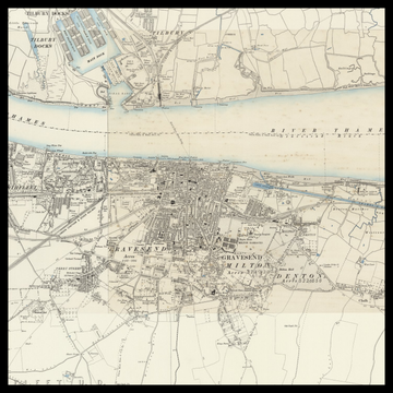 An old Ordnance Survey map of Gravesend