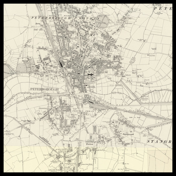 An old Ordnance Survey map of Peterborough