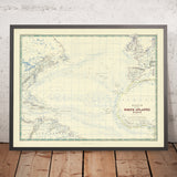 Ancienne carte du bassin de l’océan Atlantique Nord, 1861 : routes maritimes, Caraïbes et golfe du Mexique 