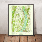 Old Map of Hudson, New York by USGS, 1953 – Catskill, Hudson River & Olana State Historic Site