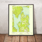 Old Map of Bainbridge Island, Washington by USGS, 1953 – Suquamish, Poulsbo & Agate Pass