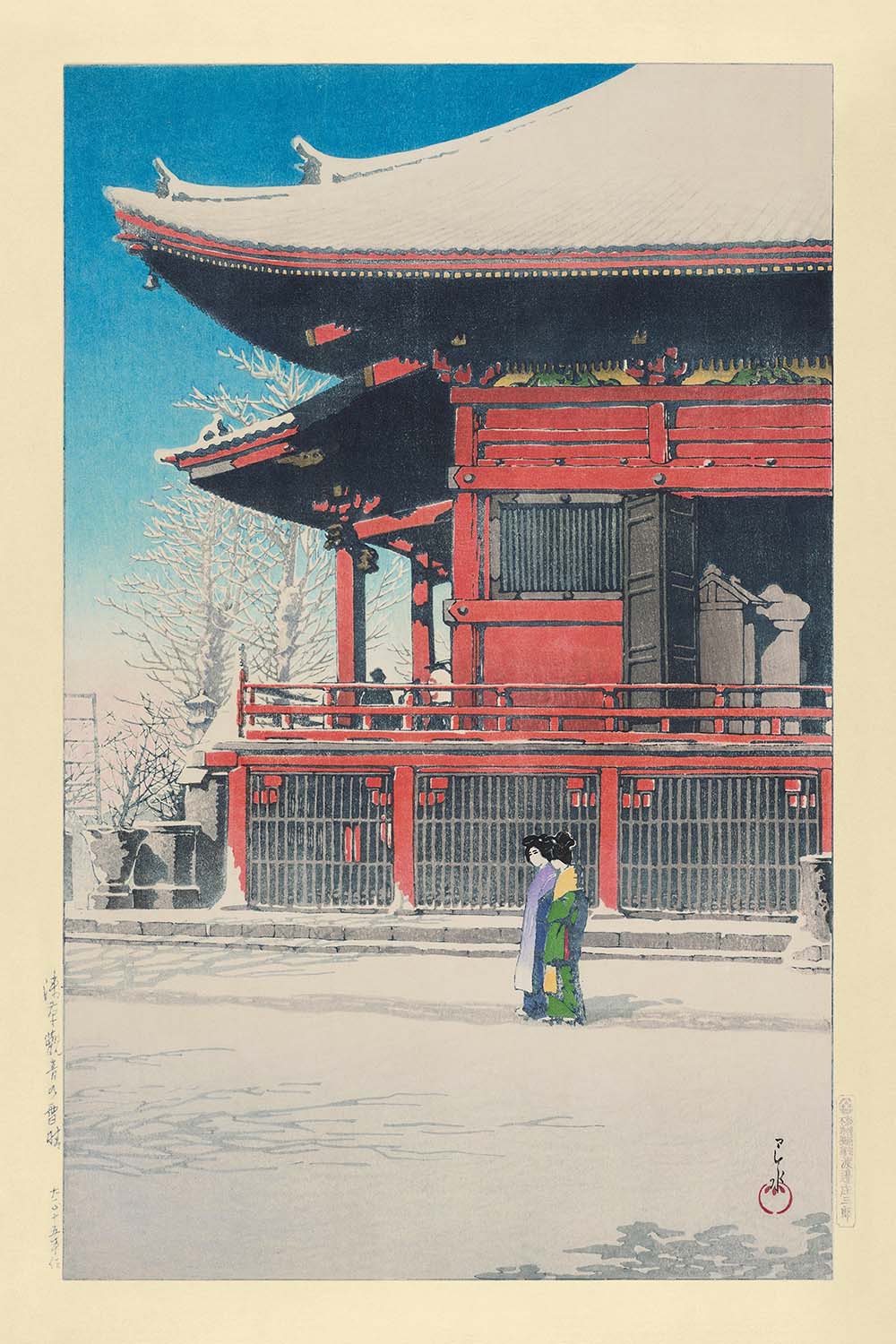Asakusa Kannon Tempel nach dem Schnee, Tokio von Hasui Kawase 1935 