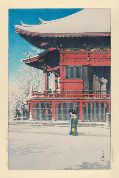 Asakusa Kannon Tempel nach dem Schnee, Tokio von Hasui Kawase 1935 