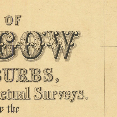 Große Karte von Glasgow von Bartholomew, 1903: Eisenbahnen, Fluss Clyde, Parks 